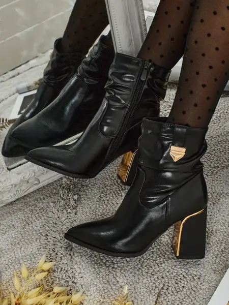 Resti Women's Eco-Leather Heeled Ankle Boots AshenPurl