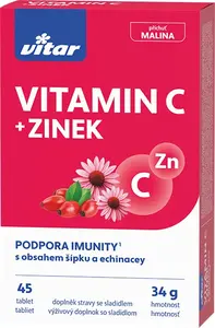 Vitar Vitamin C+zinek+echinacea+šípek 45 tablet