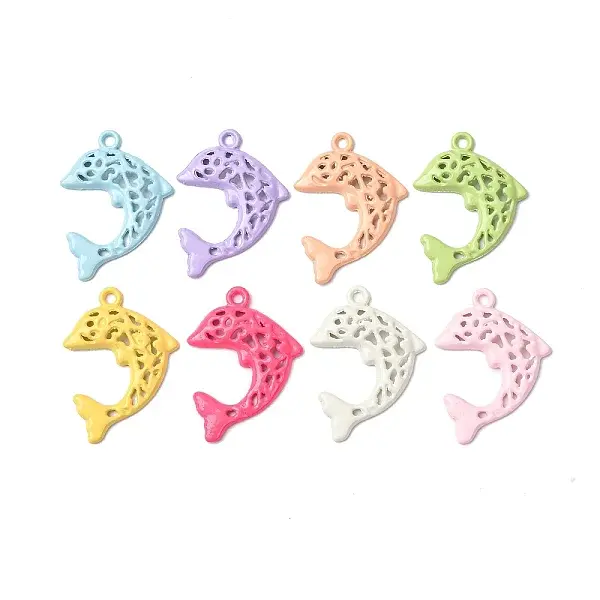 Spray Paint Alloy Pendants