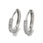 Ion Plating(IP) Brass Micro Pave Clear Cubic Zirconia Hoop Earrings for Women