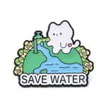 White Cat with Earth Enamel Pins