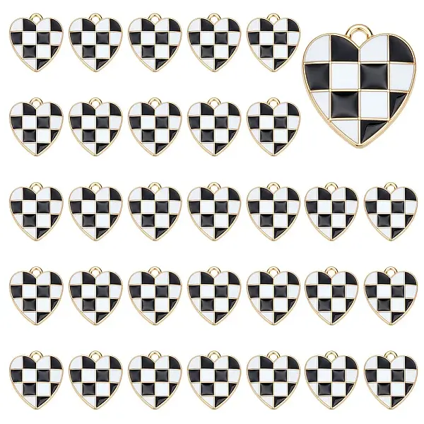 50Pcs Alloy Enamel Pendants