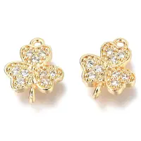 Brass Micro Pave Clear Cubic Zirconia Links Connectors