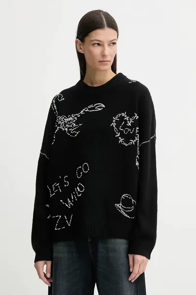 Vlněný svetr ZADIG&VOLTAIRE dámský, černá barva, KWSW02902