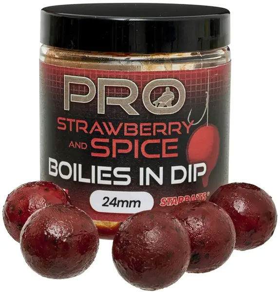 Starbaits boilies in dip probiotic strawberry spice 150 g - 24 mm
