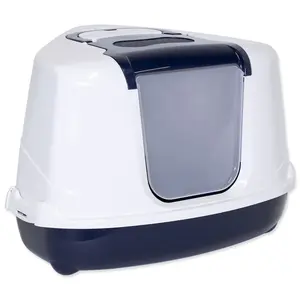 MAGIC CAT Toaleta Jumbo s krytem rohová modrá 59x45x39cm