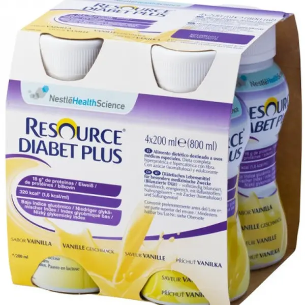 RESOURCE Diabet Plus Vanilka 4 x 200 ml