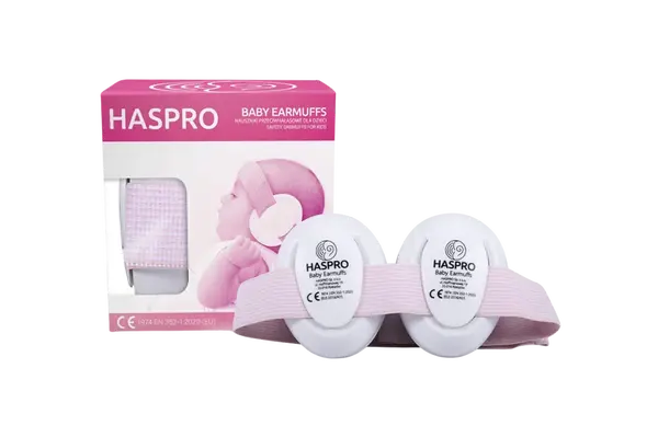 HASPRO BABY Sluchátka na uši růžová