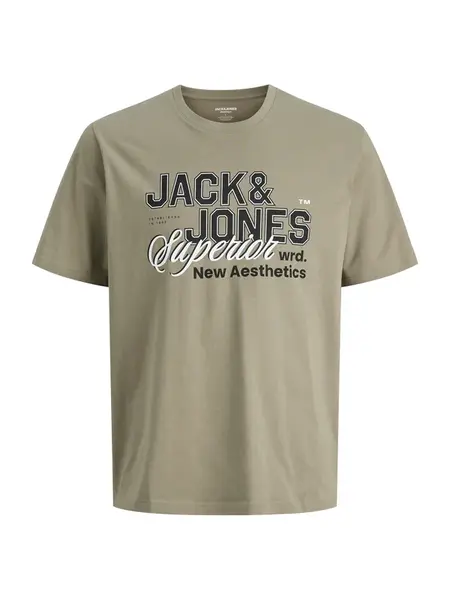 JACK & JONES Tričko  sivá / čierna / biela