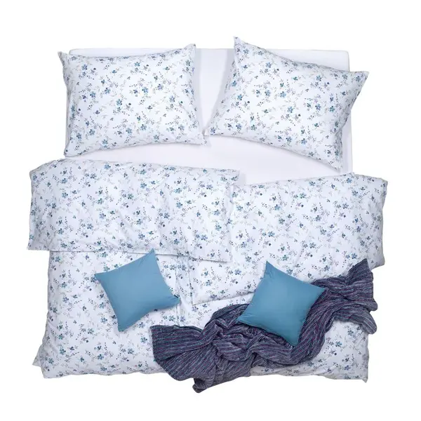 SCANquilt povlečení KLASIK kvítka modrofialová 140 x 200/70 x 90 cm