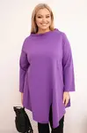 Plus size asymetrická halenka s ohrnutými rukávy