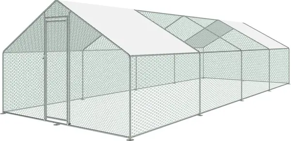 Venkovní výběh Strend Pro pro drůbež, voliéra, klec, se střechou, 3 x 8 x 2 m