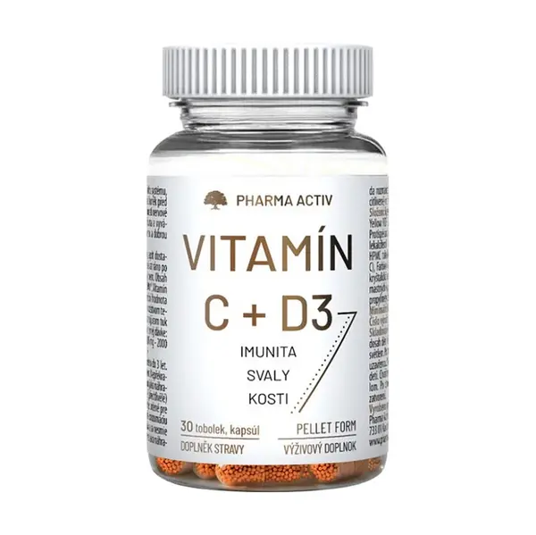PHARMA ACTIV Vitamín C + D3 30 tobolek