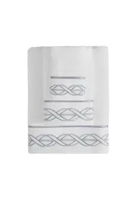 Ručník VITA 50x100 cm Bílá / šedá výšivka