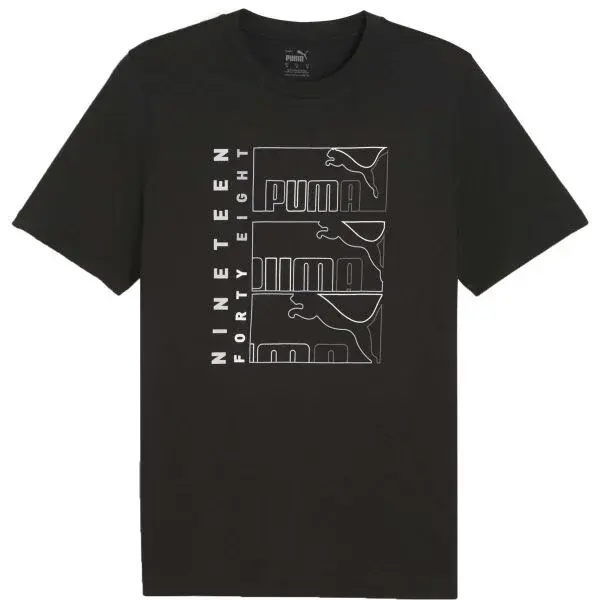 Puma GRAPHIC TRIPLE NO 1 LOGO TEE Pánské triko, černá, velikost