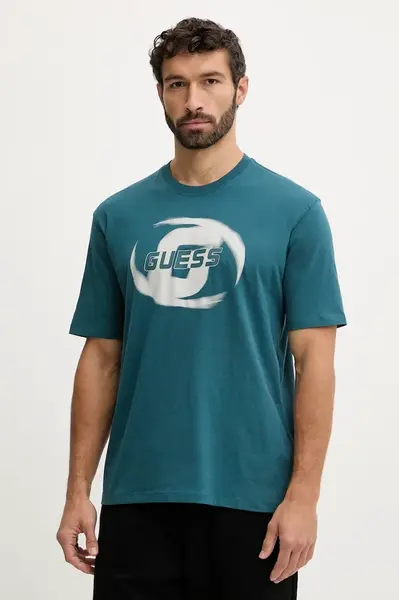 Bavlněné tričko Guess LOKNI