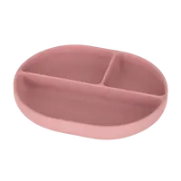PETITE&MARS Talířek silikonový dělící oválný Take&Match Dusty Rose 6m+