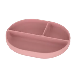 PETITE&MARS Talířek silikonový dělící oválný Take&Match Dusty Rose 6m+