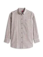 Tommy Jeans Blúzka  krémová / svetlohnedá / tmavosivá / tmavočervená