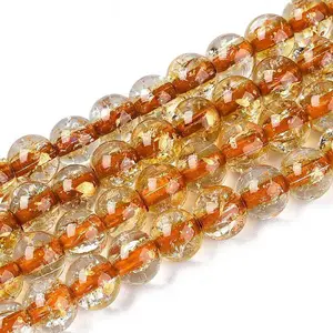 Crackle Transparent Glass Beads Strands