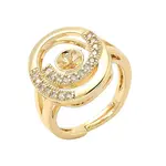 Brass Micro Pave Cubic Zirconia Adjustable Cup Peg Ring Settings