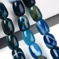 Dyed Natural Banded Agate Beads Strands