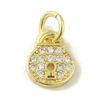 Brass Micro Pave Cubic Zirconia Charms