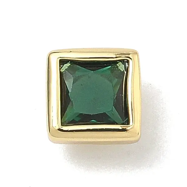 Square Brass Micro Pave Cubic Zirconia Cabochons