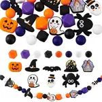 36Pcs 18 Styles Halloween Silicone Beads