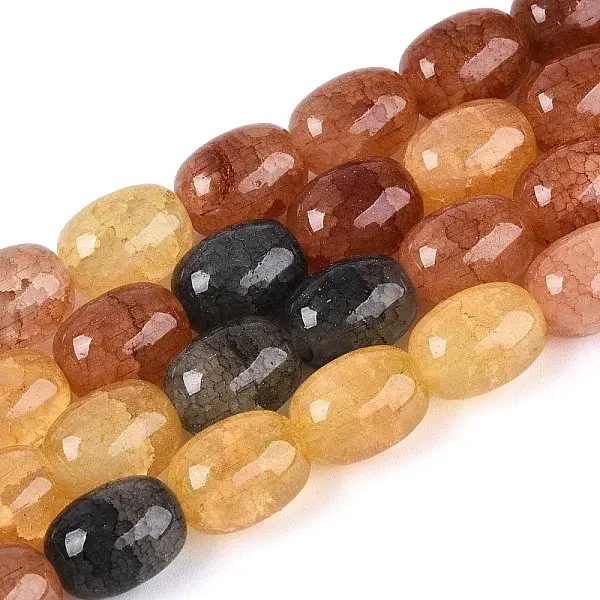 Baking Painted Crackle Glass Beads Strands