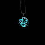 Alloy Resin Luminous Dragon Pendant 201 Stainless Steel Box Chain Necklaces