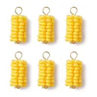 Glass Seed Beaded Corn Pendants