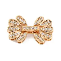Brass Micro Pave Clear Cubic Zirconia Fold Over Clasps