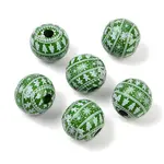 Christmas Printed Schima Wood European Beads