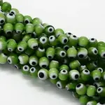 Handmade Evil Eye Lampwork Round Bead Strands