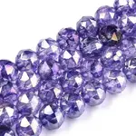 Transparent Electroplate Glass Beads Strands