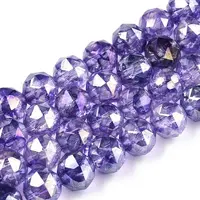 Transparent Electroplate Glass Beads Strands