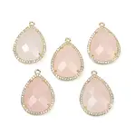 Natural Rose Quartz Faceted Pendants