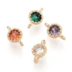 Brass Pave Cubic Zirconia Connector Charms