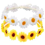 2Pcs 2 Colors Cloth Small Sunflowe Wreath Headband