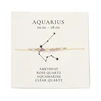 Natural stone constellation bracelet with 12 zodiac signs