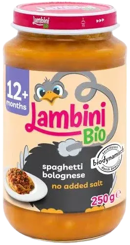 LAMBINI BIO Demeter příkrm špagety Bolognese 250 g