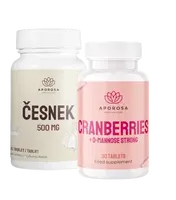 APOROSA Brusinky + D-manosa 30 tablet + Aporosa Česnek 500 mg 90 tablet