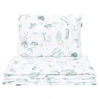 Mamo Tato Mantinel s povlečením do postýlky, 3D sada Minky, Oceán, zelená/písková/bílá