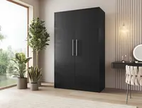 Šatní skříň Alarica Barva korpusu: Černá, Dveře: Bez zrcadla