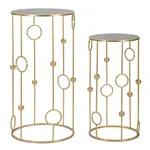 KONFERENČNÍ STOLEK, barvy zlata, kov, sklo, kompozitní dřevo, 50x100/40x80 cm