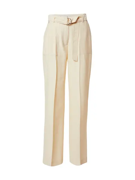 TOMMY HILFIGER Nohavice s pukmi 'TOMMY HILFIGER X ABOUT YOU WL BELTED PANT'  béžová