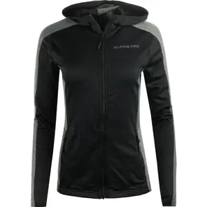 ALPINE PRO SELEDA Dámská mikina s kapucí, černá, velikost