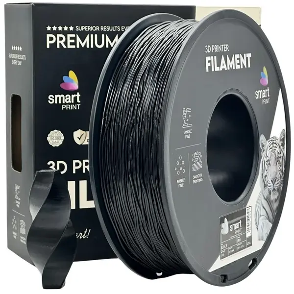Smart Print FG-S118-E1, 3D filament, TPU 95A, Black, 1kg, 1,75mm