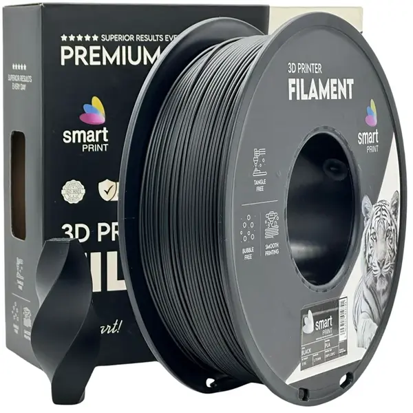 Smart Print FG-S60-E1, 3D filament, PLA, Black, 1kg, 1,75mm